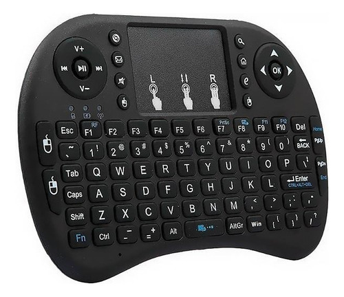 Teclado Bluetooth Smart Touchpad Qwerty Negro Con Luz Azul Negro