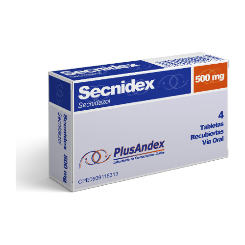 Secnidex 500mg. X 4 Tabletas