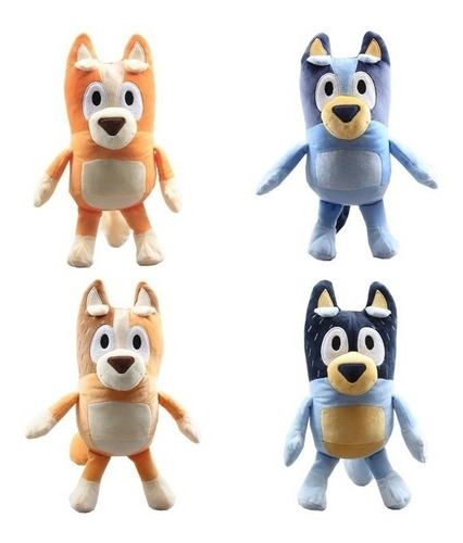 Peluche Bluey Familia Bluey Papá Mamá, 4 Piezas, 28 Cm