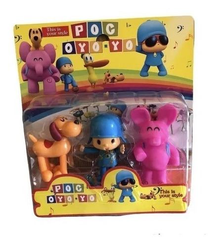 Blister X3 Muñecos Pocoyo Elly Pato Lula Personajes