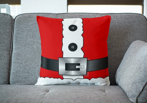 Cojin Decorativo Santa Claus Traje Navidad Poliester Calidad Color 001 Diseño De La Tela Lisa