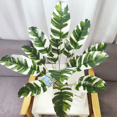 82 Plantas Artificiales 18 Hojas Plátano Decorativas Hogar