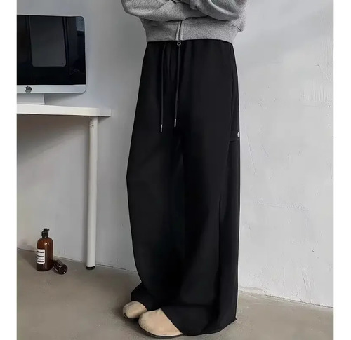 Pantalones Casuales Tipo Recto De Talle Medio Sin Cinturón
