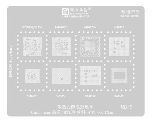 Stencil Reballing Mq5 Mt8176v Sm7450 Sm8550 Mt6895z Mt6983z