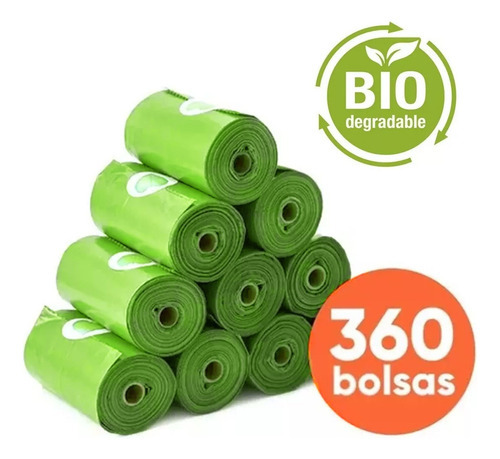 Imagen 1 de 5 de Bolsitas Sanitarias Perros Biodegradables Recoge Caca X360