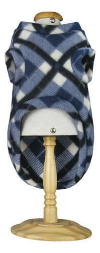 Agasalho De Inverno Soft Xadrez Marinho Tamanho M Para Cachorro de 3 a 5kg