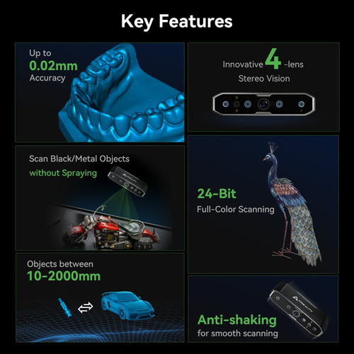Creality 3d Scanner Cr-scan Otter Para Impressão 3d, Preto