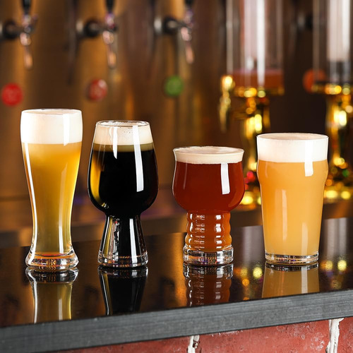 Hijiad, Juego De Vidrio De Cata De Cerveza: Incluye 4 Tazas