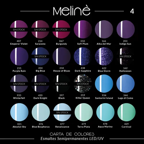 Kit 3 Esmaltes Semipermanentes Meliné + Base Coat Y Top Coat