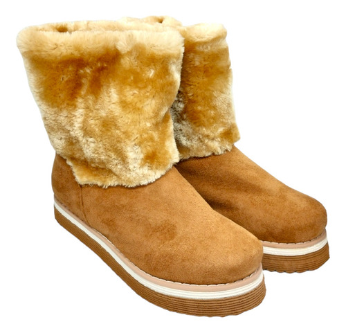 Pantubotas Mujer Invierno Moda Botas Peluche Corderito