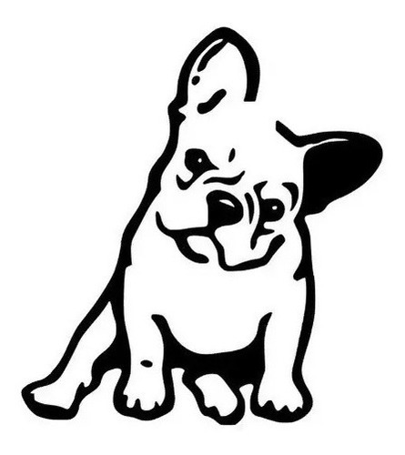 Adesivo 2 Bulldog Francês Cachorro Carro Moto 14 X 12 Cm