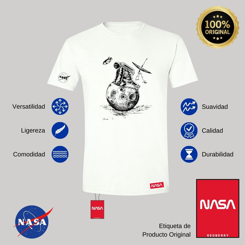 Playera Nasa Luna Hombre