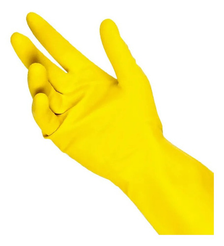 Luva Látex Limpeza Multiuso Resistente Amarela 1 Par Full Tamanho M