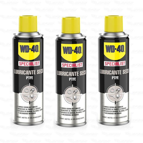 Imagen 1 de 8 de Wd-40 Lubricante Seco Multiuso Specialist 226g X 3 Unidades
