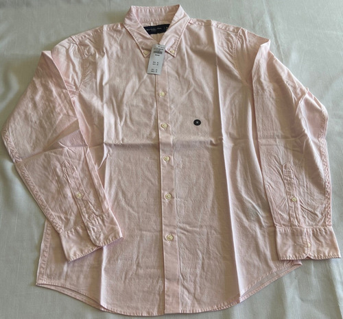 Camisa Abercrombie Hombre Talla Media Color Rosa Palido