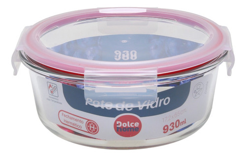 Pote Hermético Vidro Marmita Microondas 930ml Forno Freezer