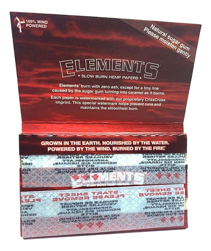 Caixa De Seda Elements Red Single Wide Vermelha Double Pack