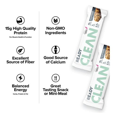 Ready Clean Barras Proteína (15g) Chocolate 20pzs