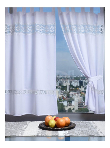 Imagen 6 de 10 de Cortina De Cocina Con Puntilla, 120x125 Cm
