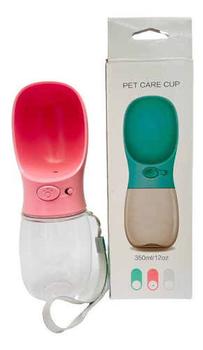 Dogberto botella de agua para perros bebedero rosa seguro anti fugas 300ml
