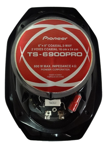 Parlantes 6x9 Pioneer 6900 Pro 600w 100 Rms + Tweeter Bala Color Negro