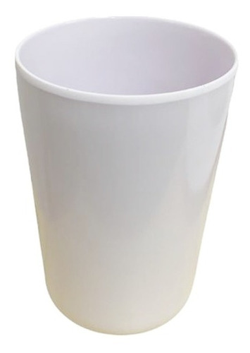 Vaso Melamina Plástico Blanco Resitente Pack X6