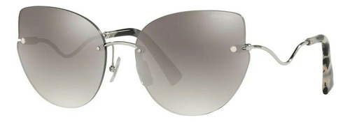 Miu Miu Scenique Smu 51x Shaded Eye Cat Plata Espejo Gris