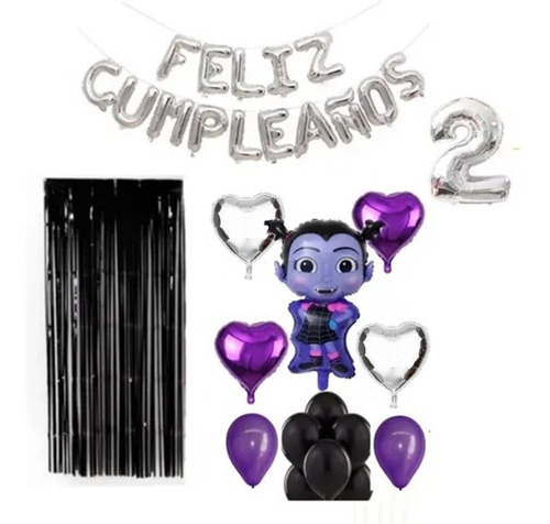 Globo Metalizado Vampirina +letras +numero+latex Pack 