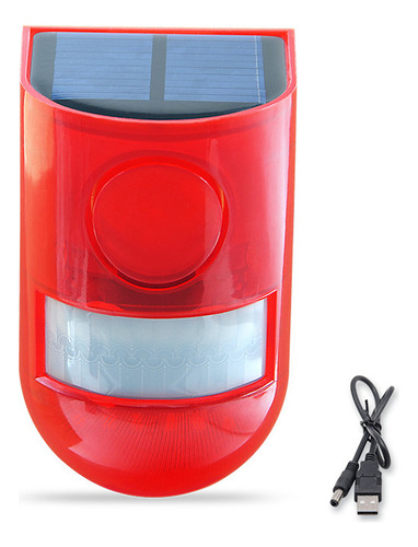 Luz De Alarme Solar Com Sensor De Movimento Pir E Sirene 110