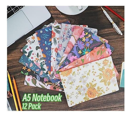 Paquete De Revistas Para Escribir A5 Notebook Bulk Set, 12 Y