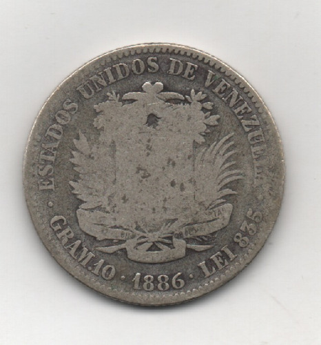 Moneda De 2 Bs De 1886