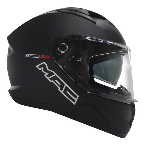 Casco Moto Mac Speed 2.0 Solid Negro Mate Doble Visor