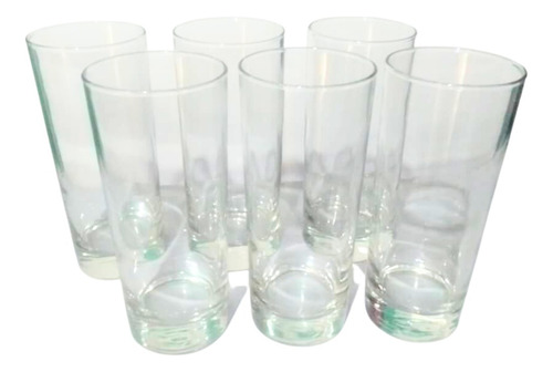 6 Vasos Largos De Vidrio (Usado)