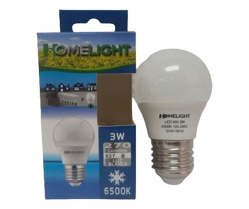 Bombillo Led 3w Luz Blanca Rosca E27 Pack 5 (homelight-3wlb)