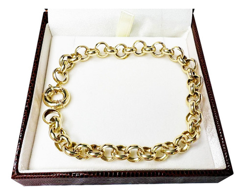 Pulseira Elo Português 12 Gramas 8mm Ouro 18k 750