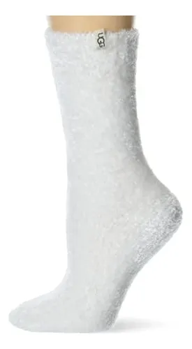 Ugg Leda Calcetín Acogedor Para Mujer, Blanco, Talla Única