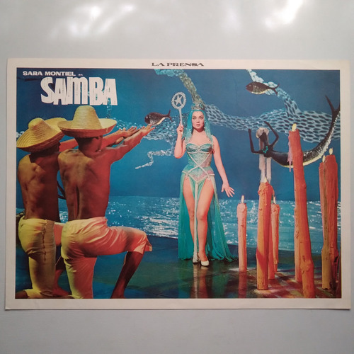 Cromo La Prensa De La Actriz Sara Montiel En Samba, Cine (Usado)