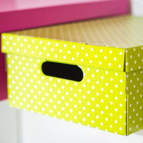 Pack X3 Cajas Organizadoras De Cartón Barnizadas Azul Lisa