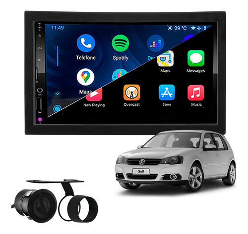 Kit Central Multimídia Mp10 Carplay E Android Auto Golf 2014