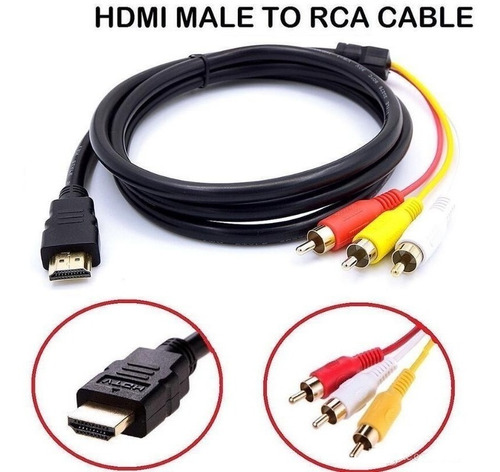Cable Hdmi A 3 Rca A/v 3mts Ps3 Ps4 Tv Camara Dvd Proyector