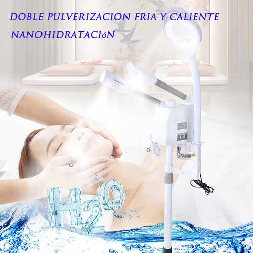 Vaporizador Frio Caliente De Pedestal Con Lupa 3en1 Color Blanco