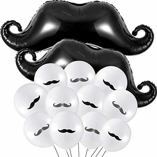 Globos De Fiesta Infantil 38 Piezas Bigote Globos Negros Big