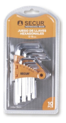 Juego De Llaves Allen Hexagonales Cortas - 10 Pcs