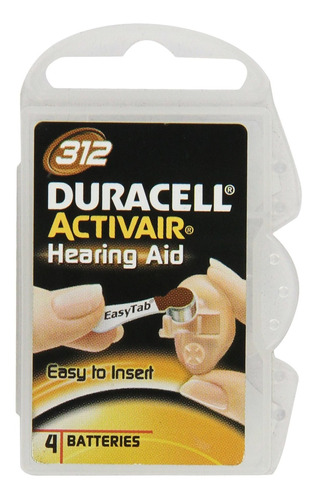 Duracell Activair Easy Tab Tamaño 312 (4 Baterias)