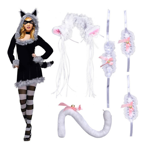 Juego De Borlas De Diadema Con Forma De Orejas De Gato De En Juego De Borlas De Diadema Con Forma De Orejas De Gato De En