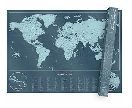 Mapa De Rasguño Mundial, Edición Arco Iris - Scratch Off Wor