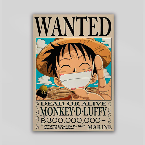 Cuadro/poster Metalizado - Recompensa One Piece Luffy