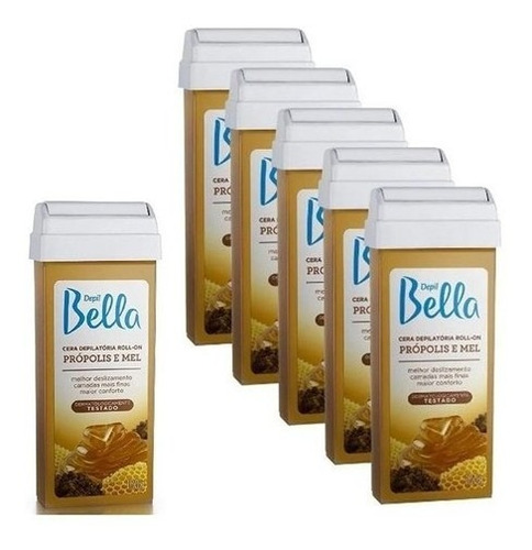 Kit 6 Cera Rolon Depilação Depil Bella Própolis E Mel