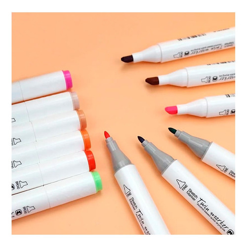 48 Marcadores Doble Punta Plumones Colores Subrayar Dibujo