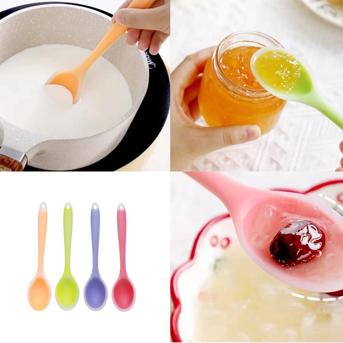 Lilaly 4 Pcs Silicone Cucharas De Silicona, Cucharas De Mezc